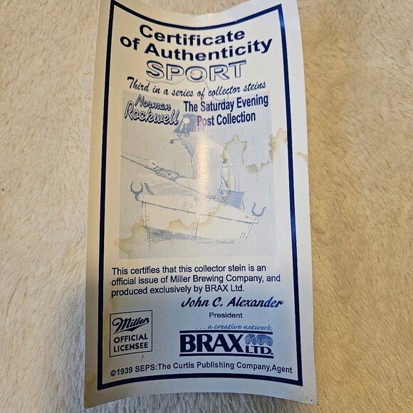 Miller Brewing Co - "Sport" Norman Rockwell Collector Stein - Limited Edition - Picture 7 of 10